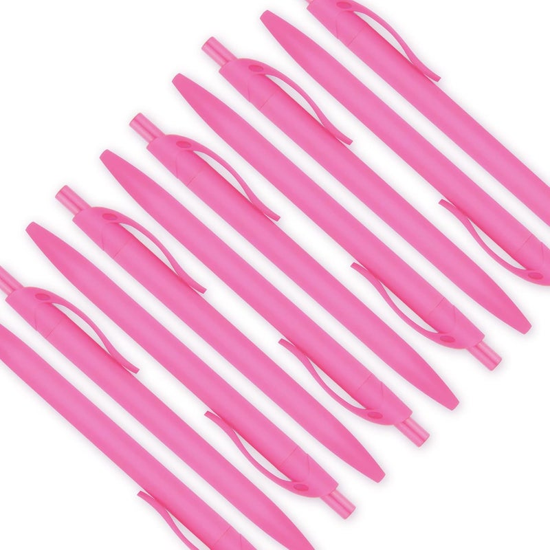 deegtran Pens Bulk, 100 Pack No Bleed Pink Barrel Click Pens, Medium Point, Smooth Ink, 1.0MM Black Ink - Image 4